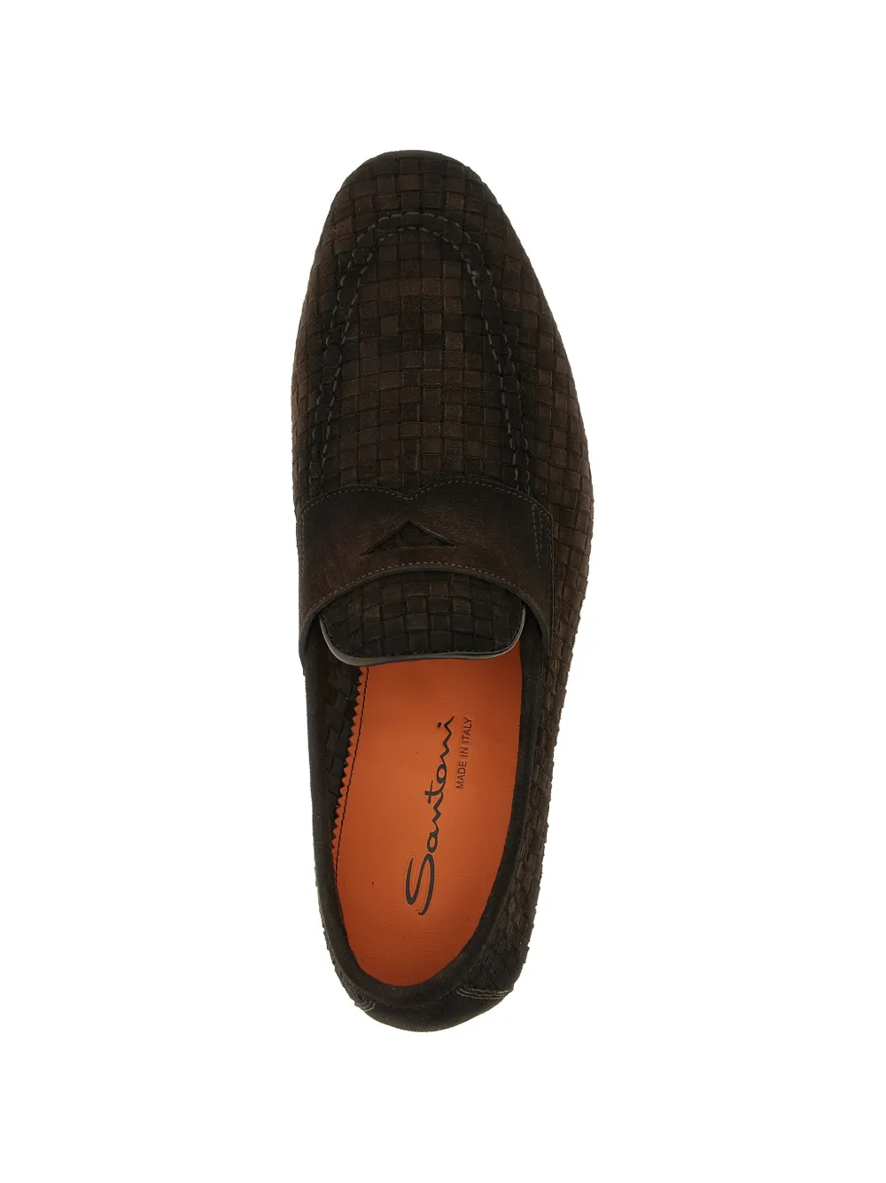Santoni Carlo geweven leren loafers Bruin