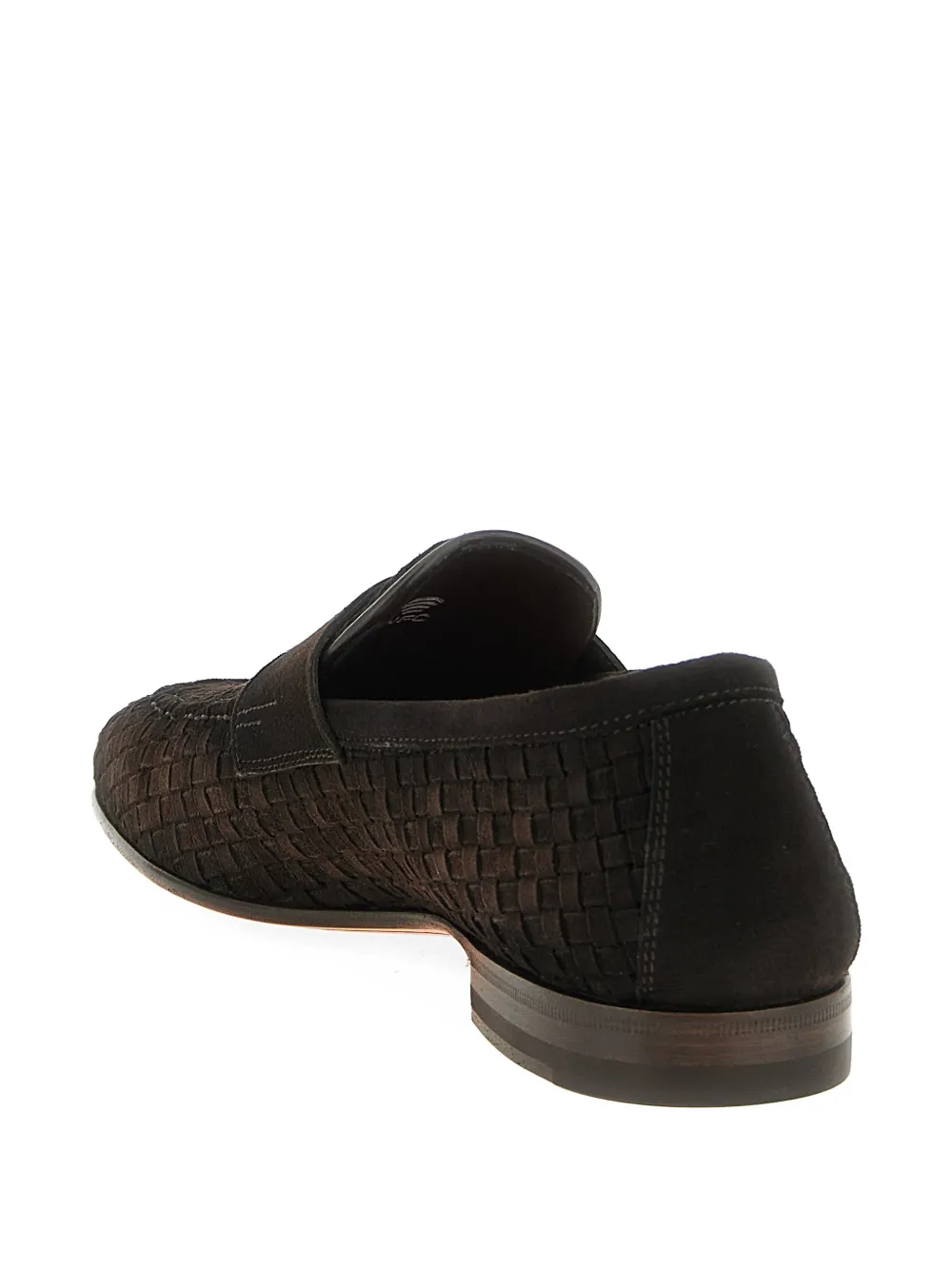 Santoni Carlo geweven leren loafers Bruin