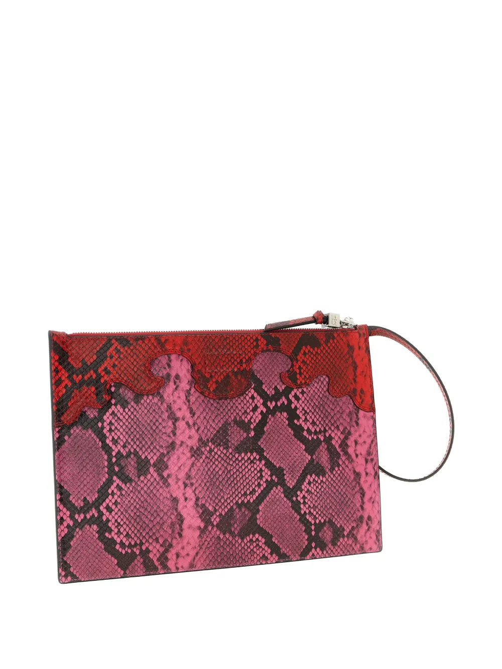 Fairy Embossed Snake-Print Clutch Bag