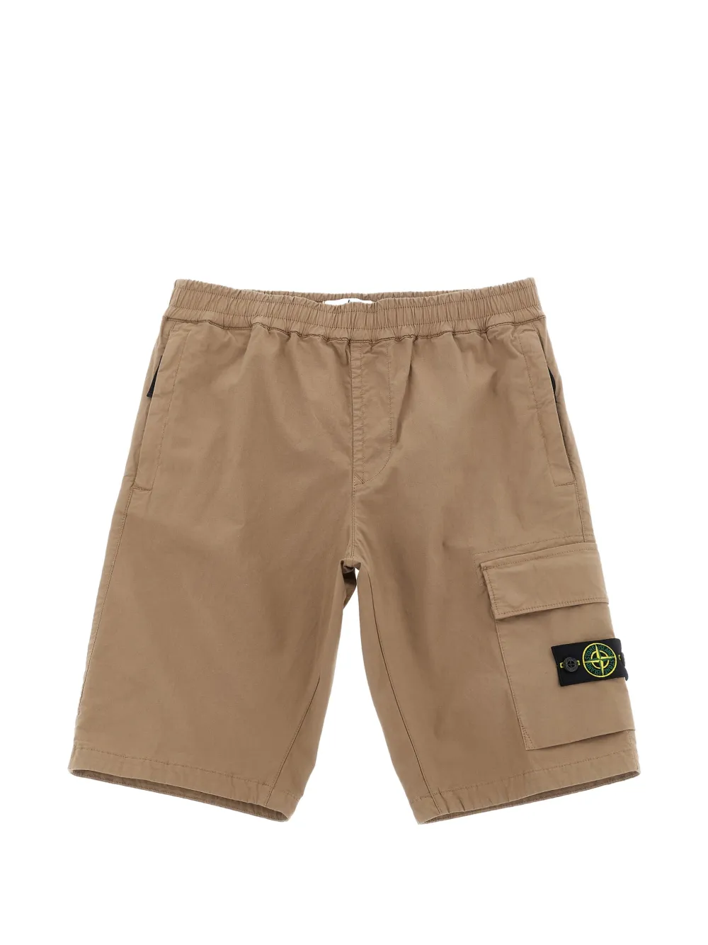 Stone Island Junior logo-badge cotton cargo shorts - Toni neutri