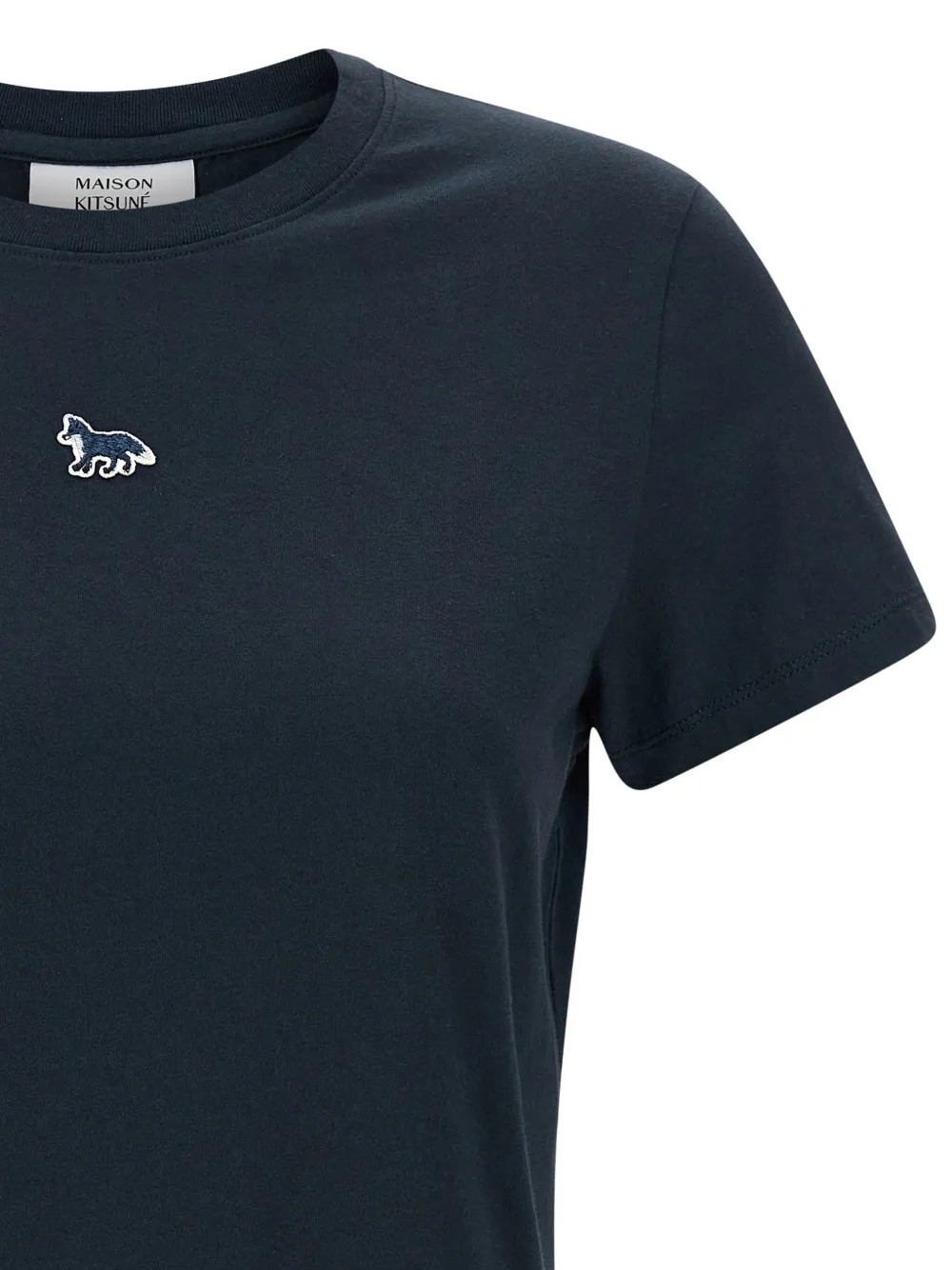 Maison Kitsuné Baby T-shirt met geborduurde patch Zwart