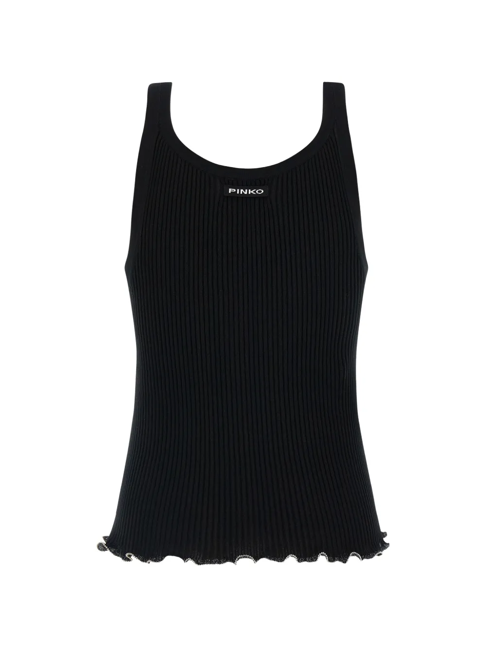  Pinko Ribbed Beaded Top - Black 