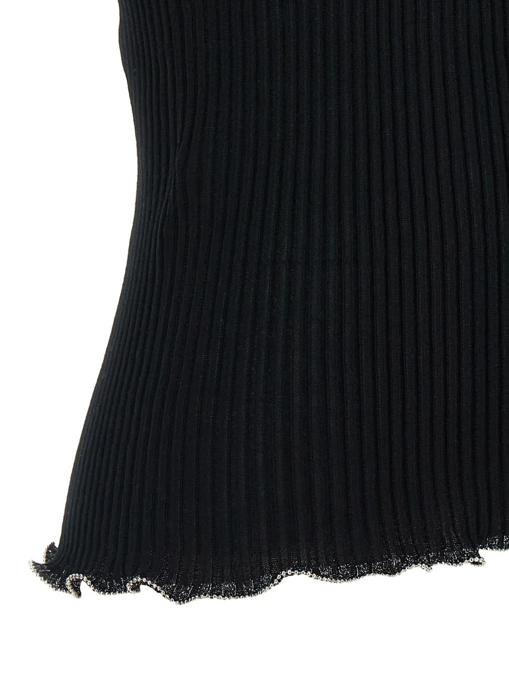  Pinko Ribbed Beaded Top - Black 