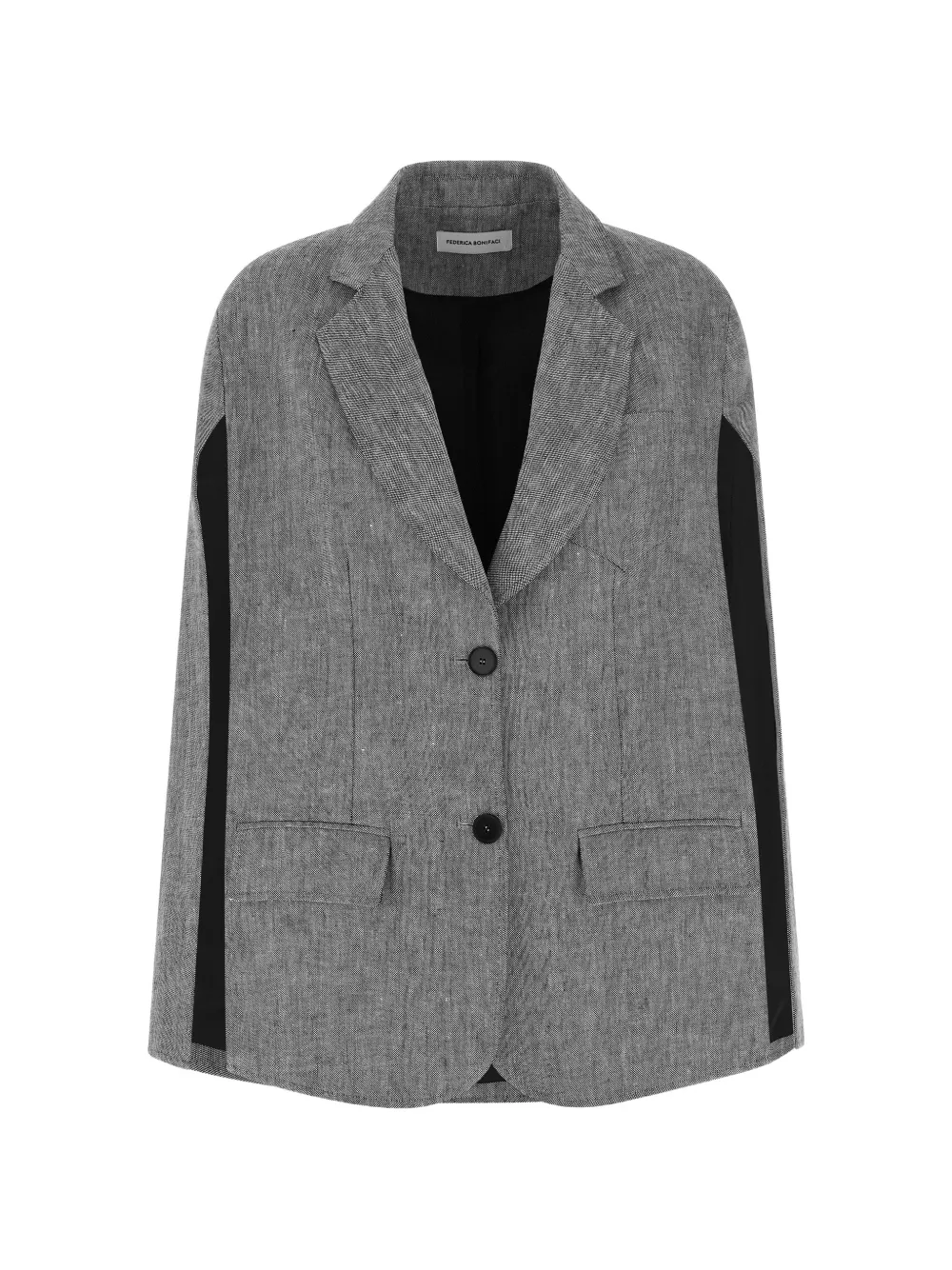 Federica Bonifaci single-breasted V-neck cape - Grau