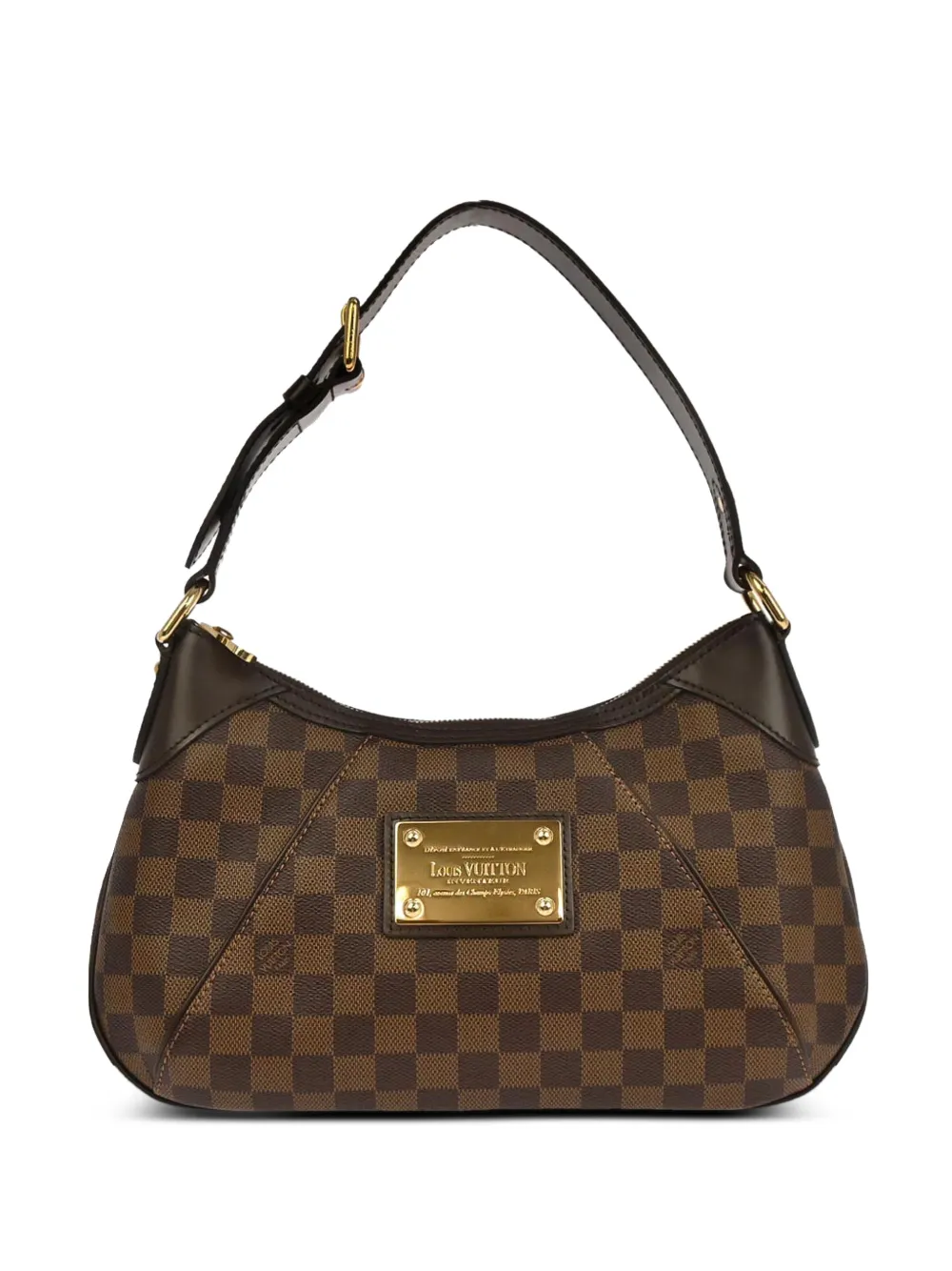 Louis Vuitton Pre-Owned Borsa tote a quadri PM Thames 2009 - Marrone