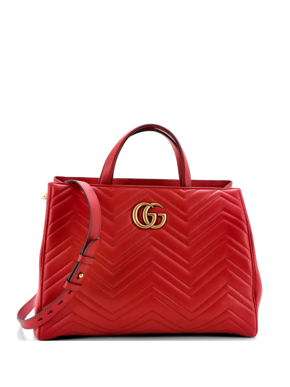 Gucci Pre-Owned GG Marmont Matelasse Leather Medium tote bag - Rosso