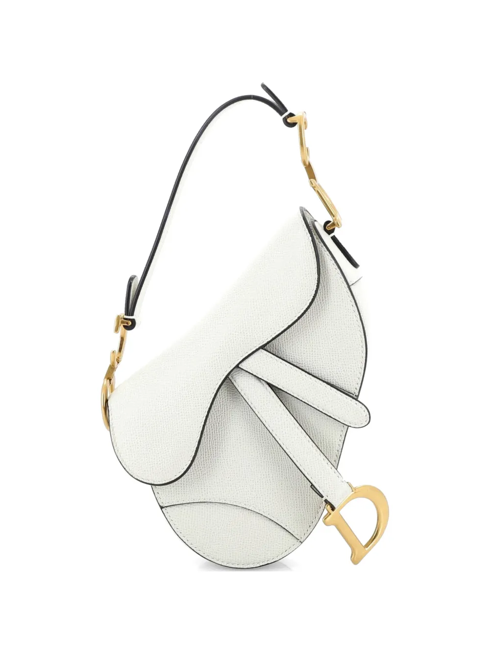 Christian Dior Pre-Owned Saddle Handbag Leather Mini shoulder bag - Bianco
