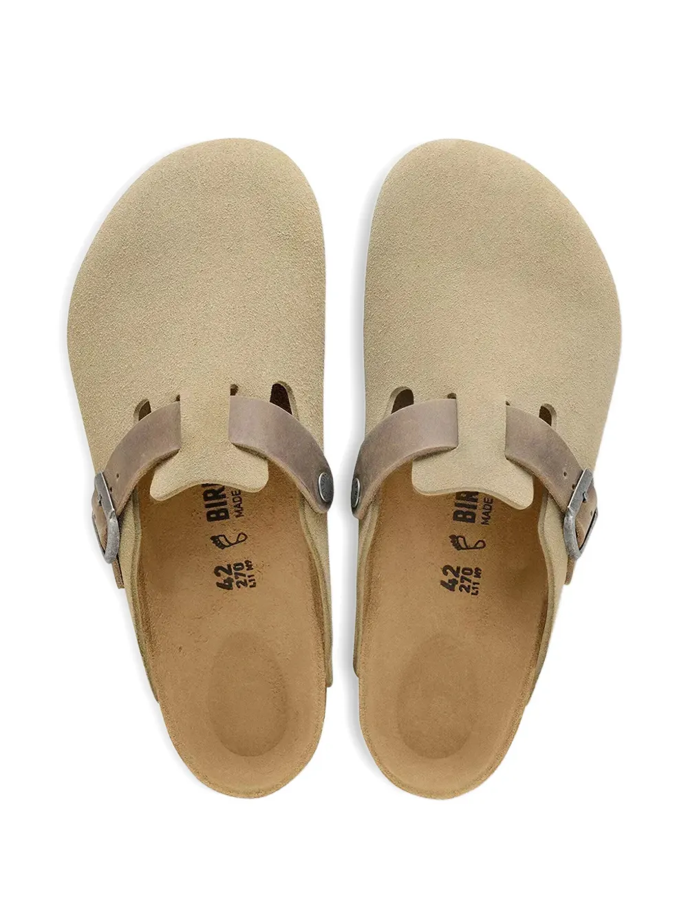 Birkenstock Boston buckle-fastening mules Beige