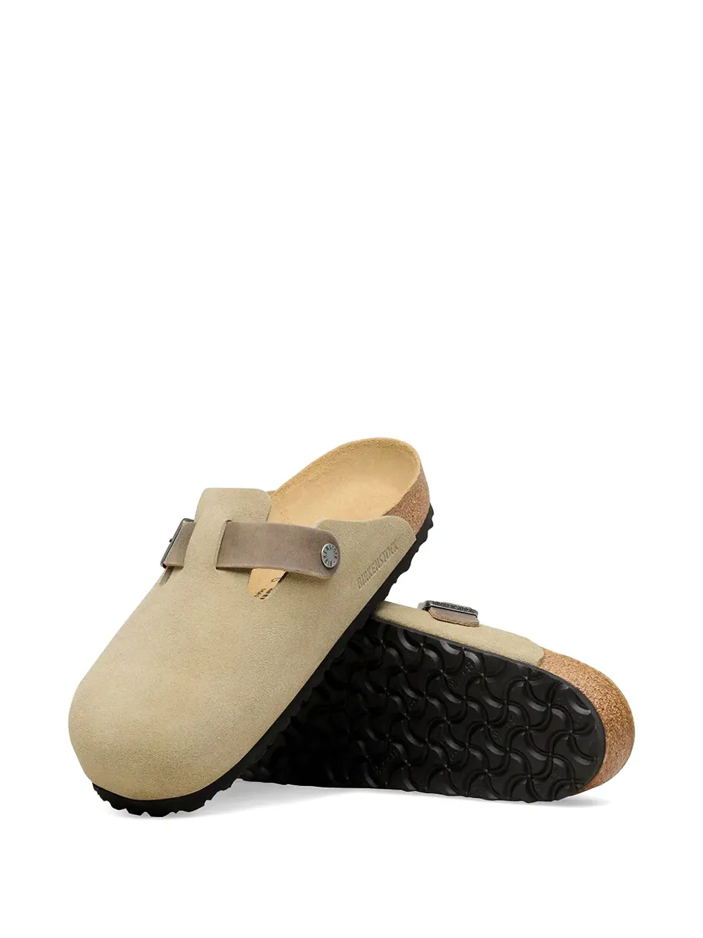 Birkenstock Boston buckle-fastening mules Beige
