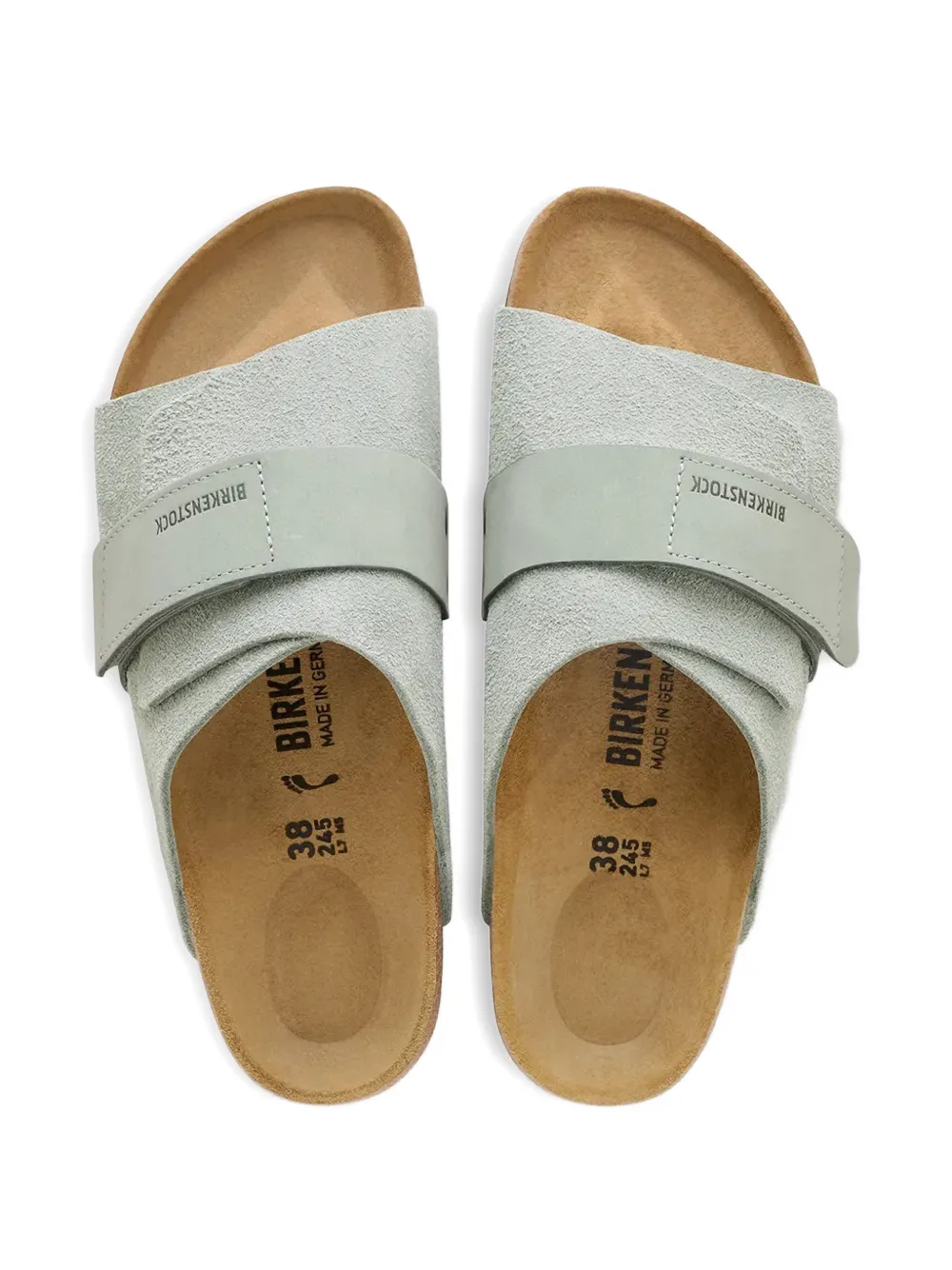 Birkenstock Kyoto touch-strap suede sandals Groen