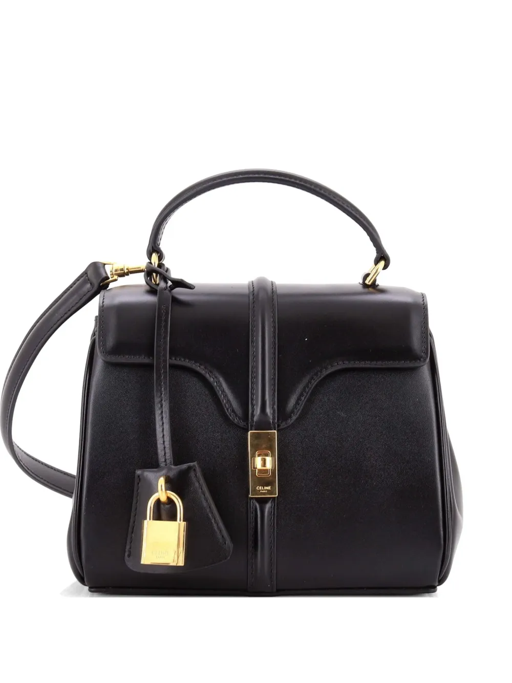 Celine Pre-Owned 16 Top Handle Bag Smooth Calfskin Mini satchel - Nero