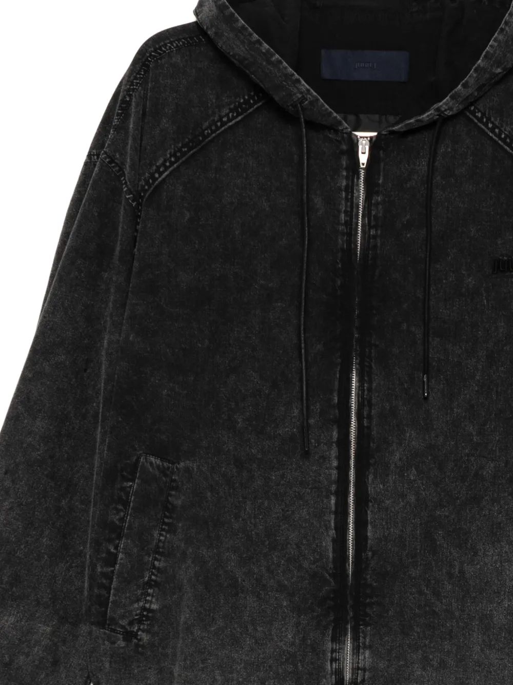  Juun.j Hooded Zip Jacket - Black 