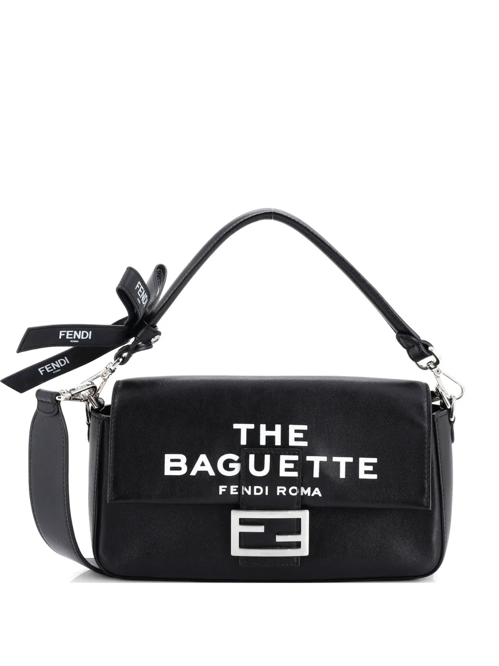 Fendi Pre-Owned x Marc Jacobs Bow Baguette NM Bag Printed Leather Medium shoulder bag - Nero