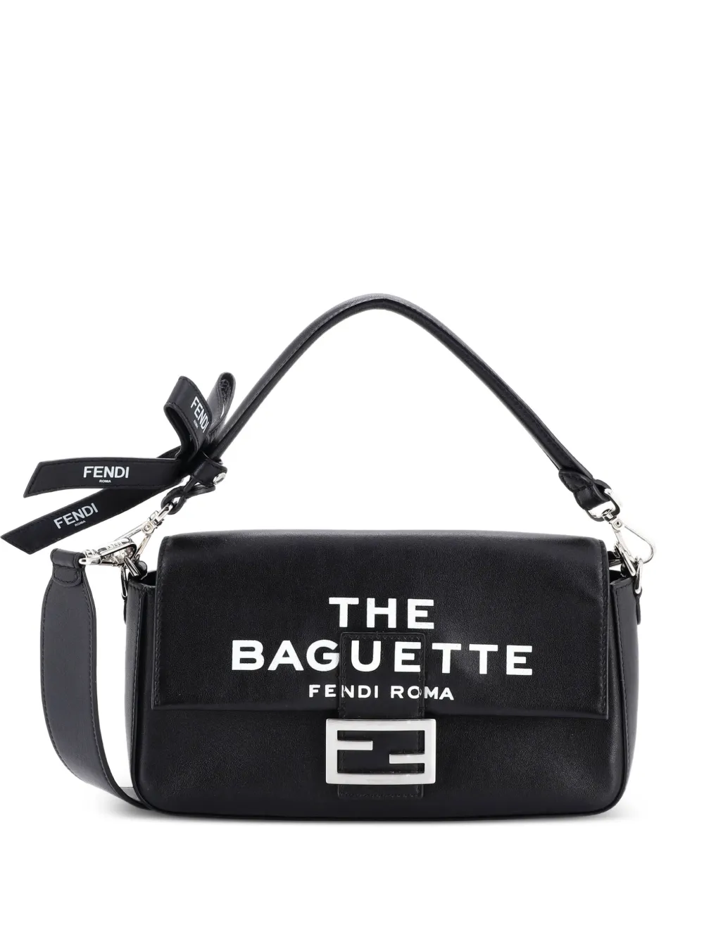 Fendi Pre-Owned x Marc Jacobs Bow Baguette NM Bag Printed Leather Medium shoulder bag - Nero