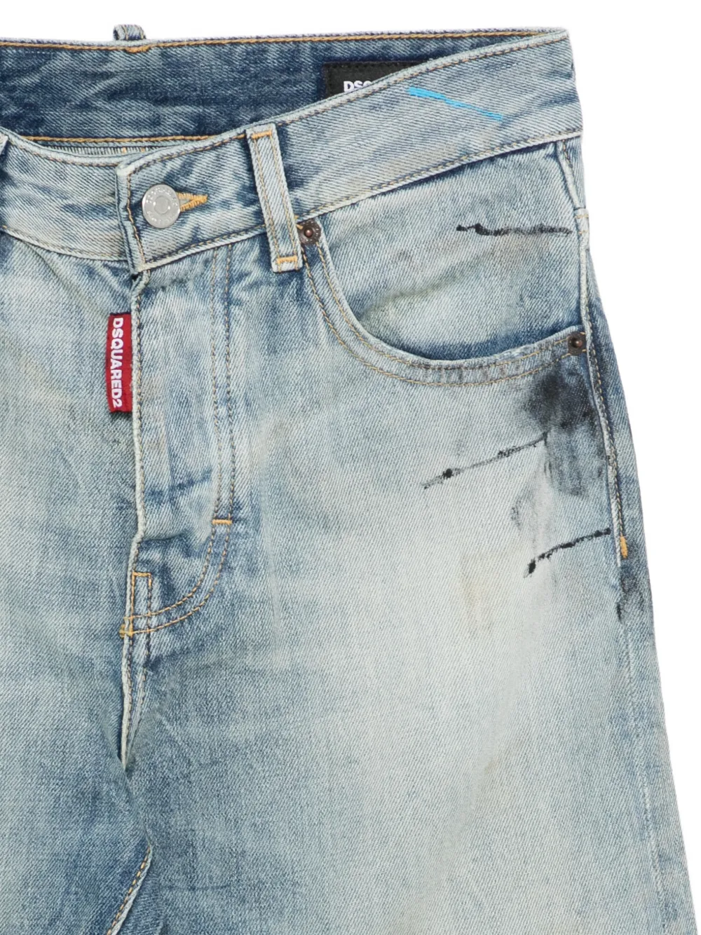  Dsquared2 Kids 642 Patchwork Cotton Jeans - Blue 