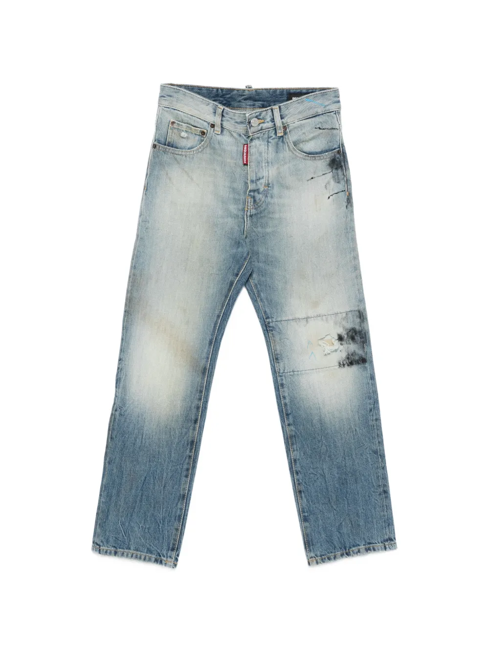 DSQUARED2 KIDS 642 patchwork cotton jeans - Blu
