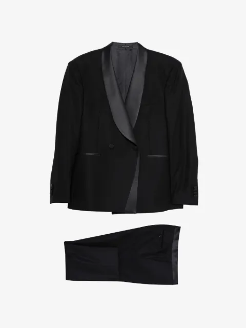 Tagliatore satin-trim suit