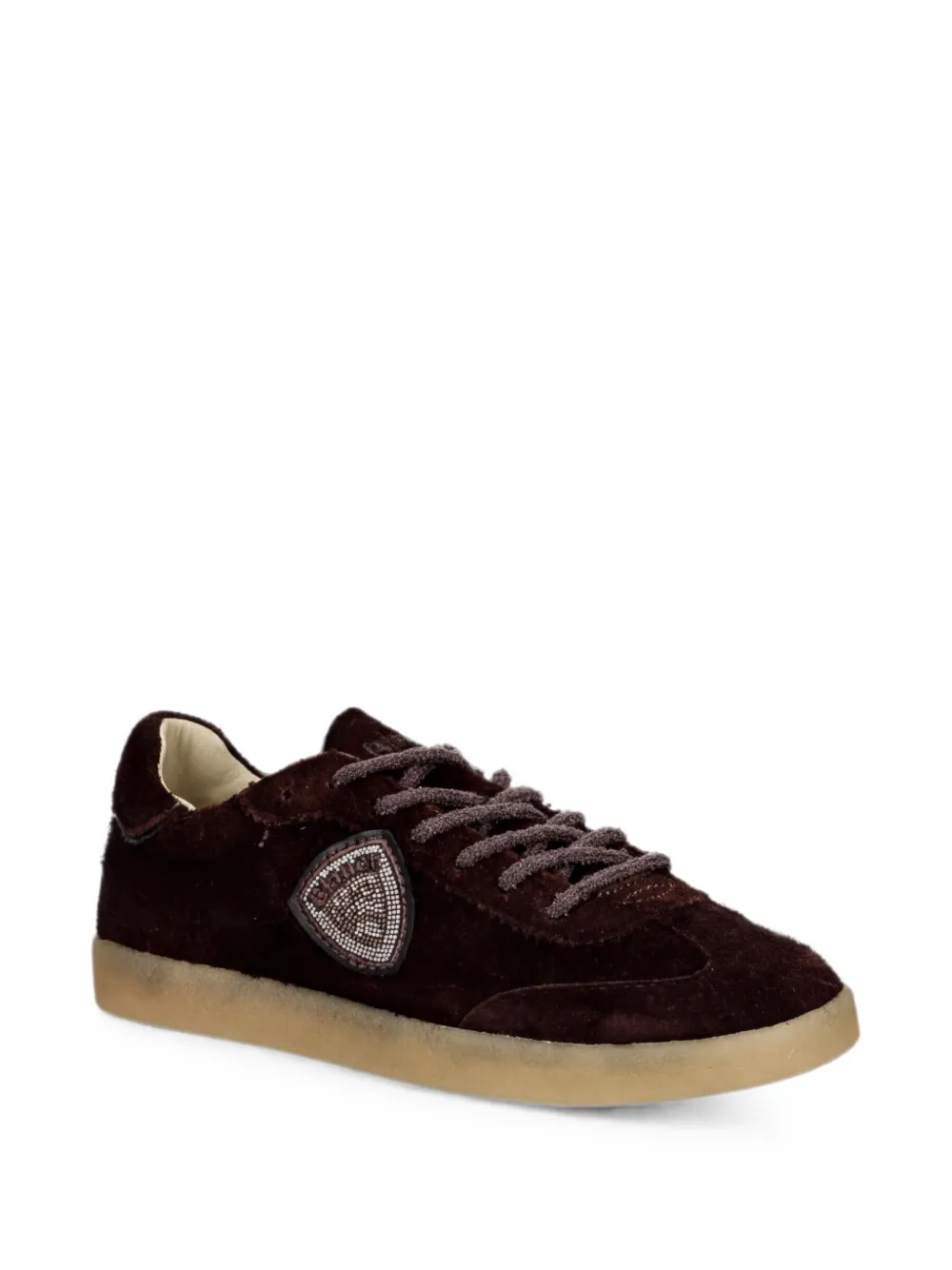 Blauer Sneakers met applicatie Bruin