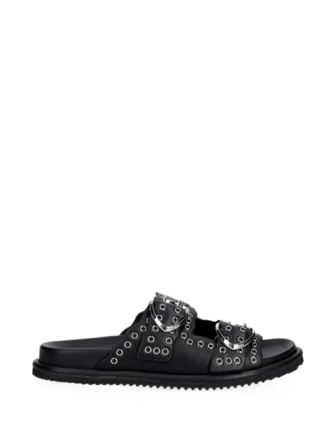 Blauer eyelet-embellished buckle-fastening sandals
