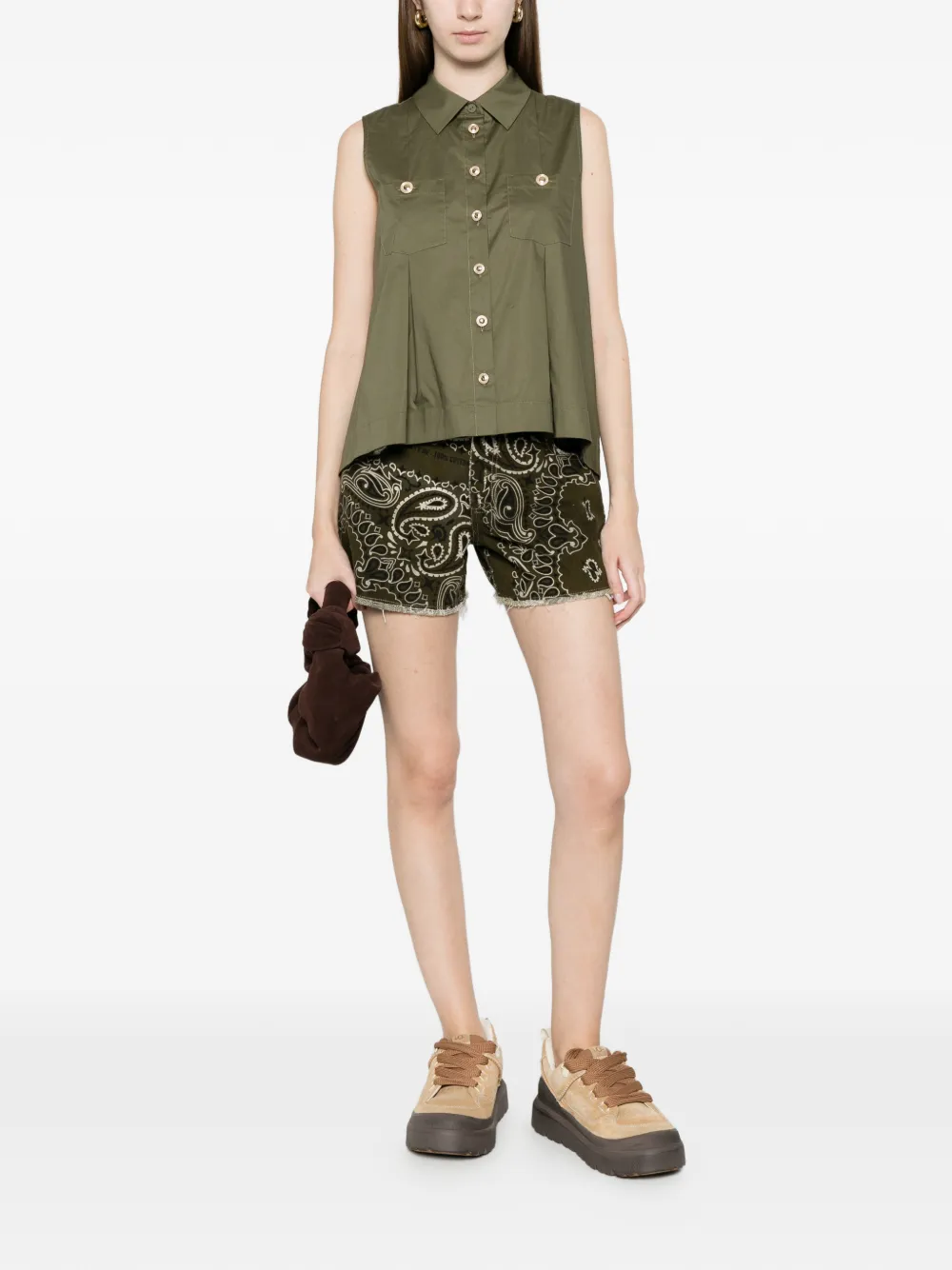  Twinset Pleated Patch-pocket Shirt - Green 