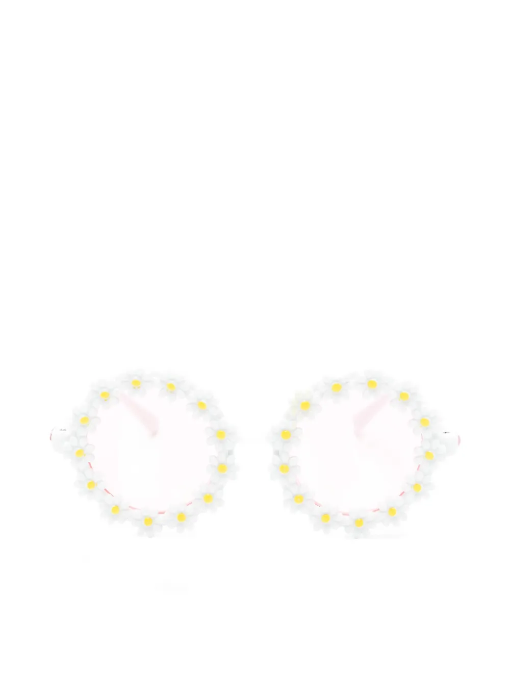 Monnalisa floral-embellished round-frame sunglasses - Bianco