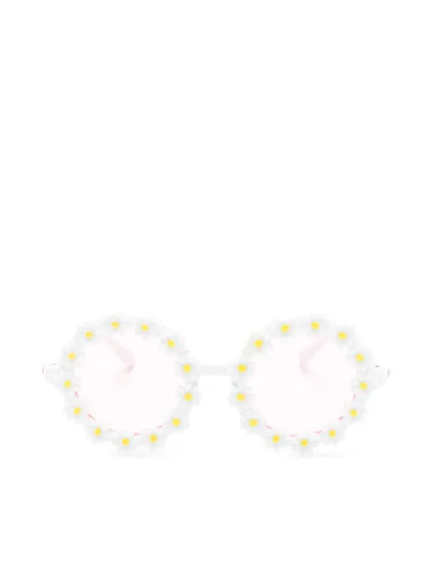 Monnalisa floral-embellished round-frame sunglasses