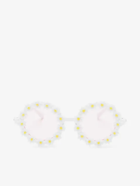 Monnalisa floral-embellished round-frame sunglasses