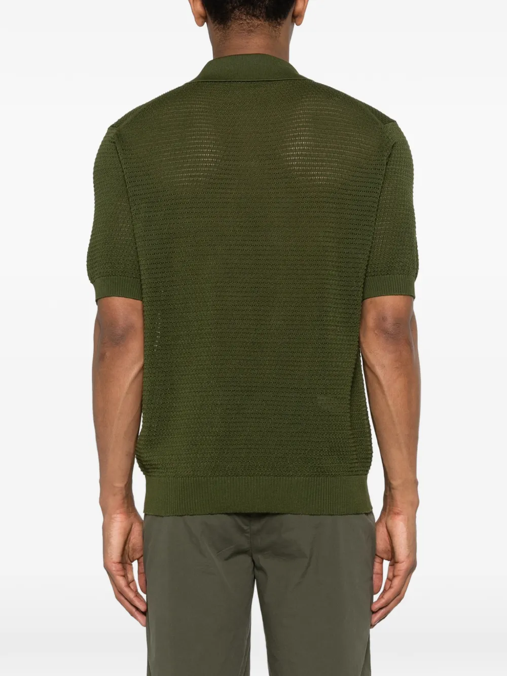 Tagliatore Gebreid T-shirt met kraag Groen