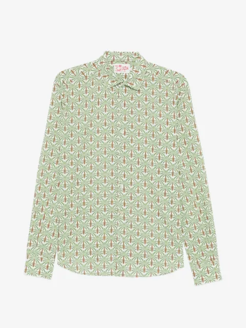 MC2 Saint Barth camisa con palmeras estampadas y botones