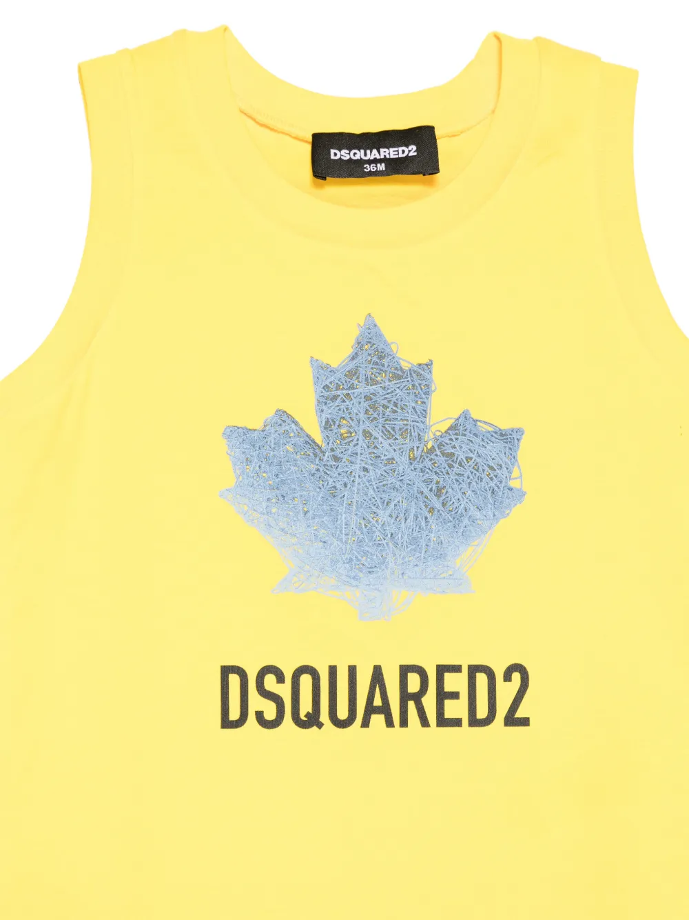  Dsquared2 Kids Leaf-print T-shirt - Yellow 