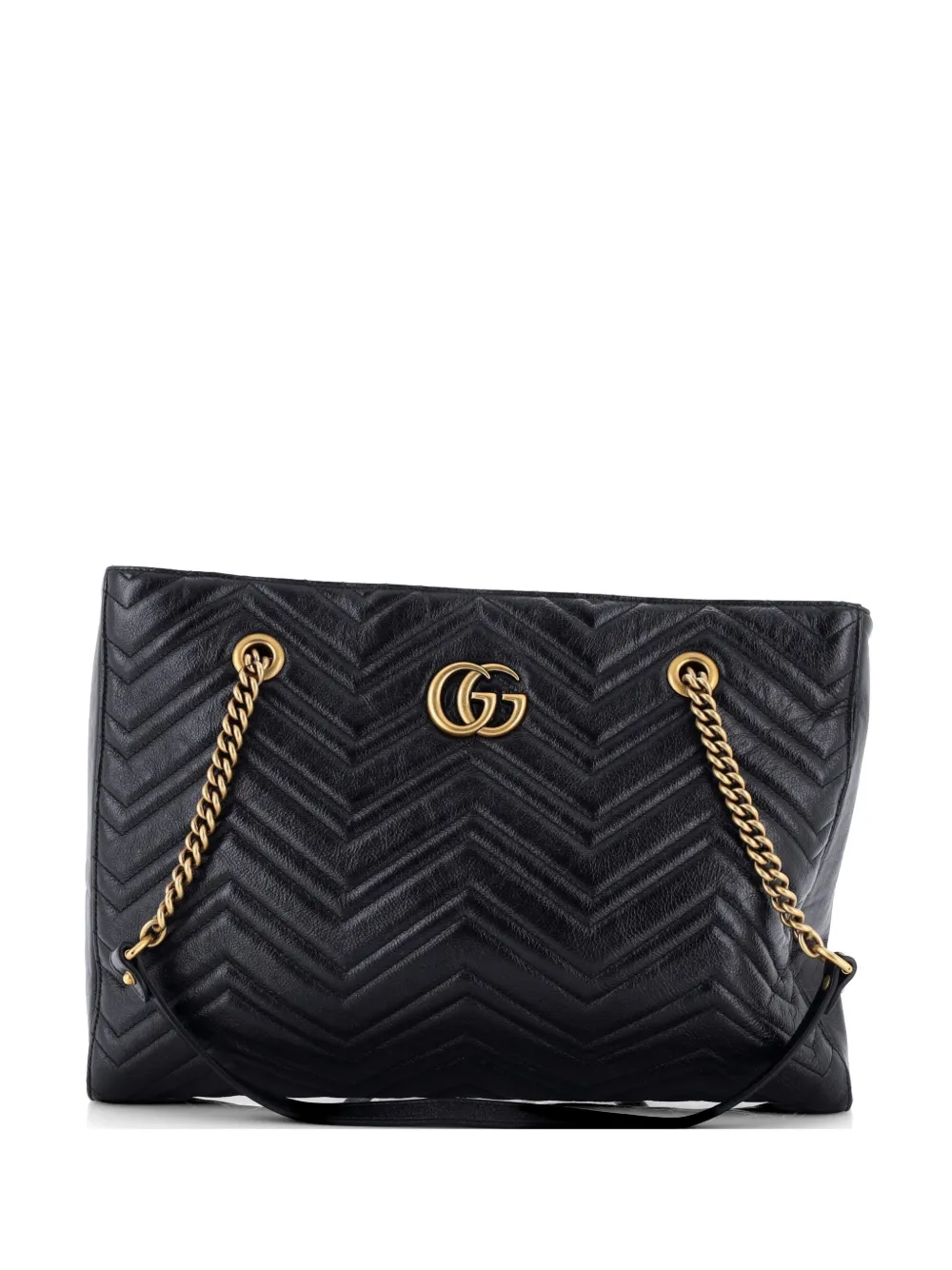 Gucci Pre-Owned GG Marmont Zip Tote Matelasse Leather Medium shoulder bag - Nero
