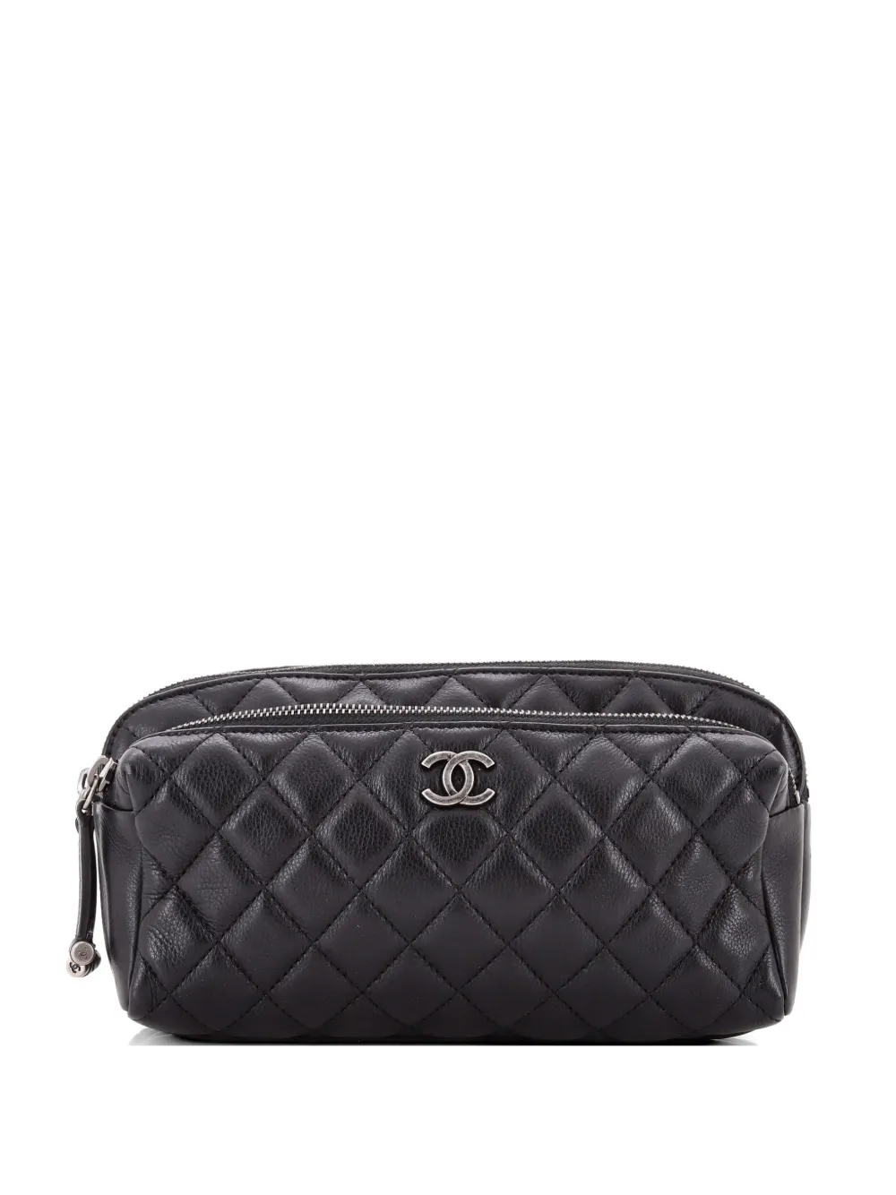 Pre-owned Chanel Street Cc Waist Bag Quilted Calfskin Belt Bag In Black