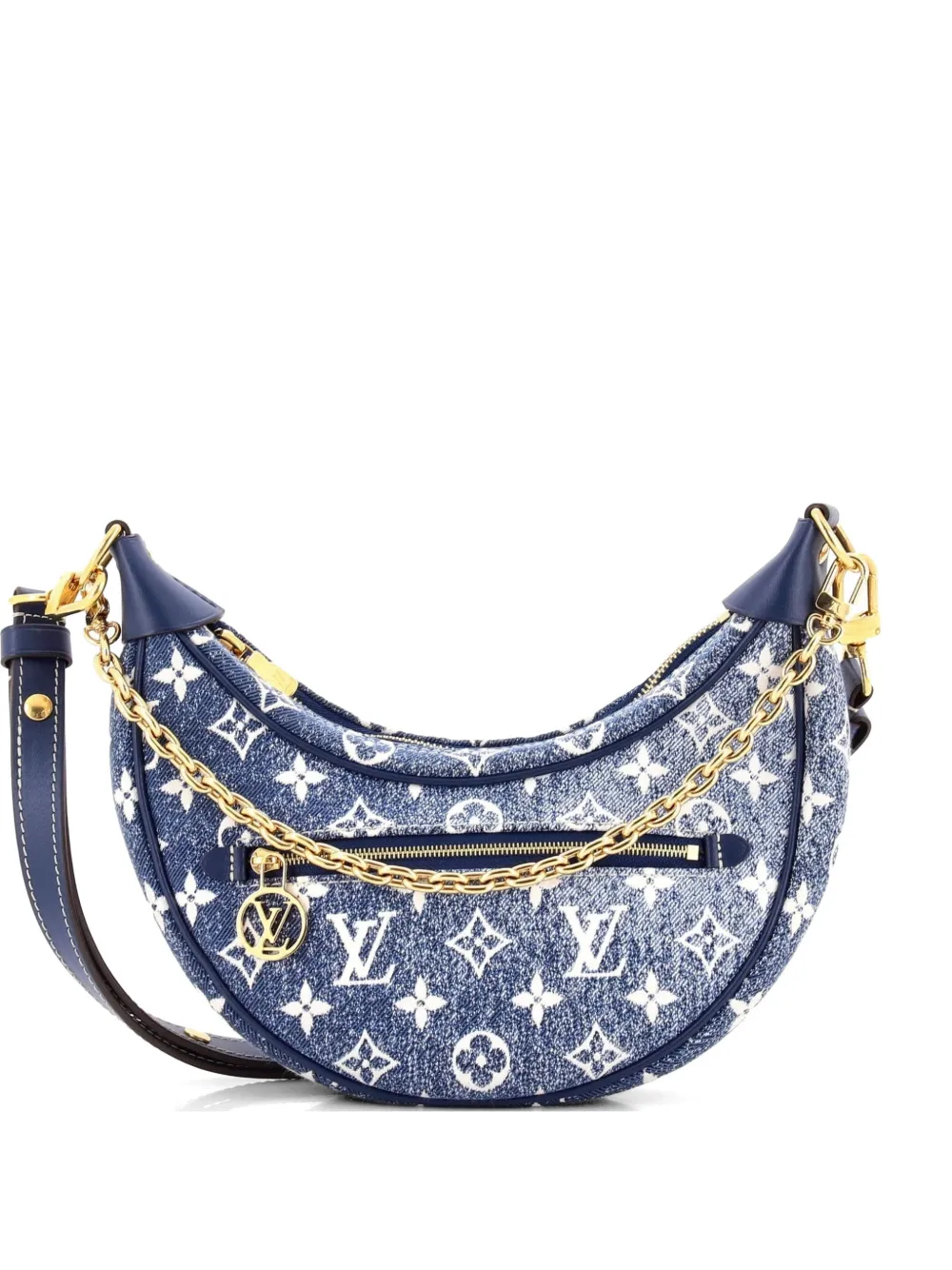 Louis Vuitton Pre-Owned Loop Handbag Monogram Jacquard Denim hobo bag - Blu