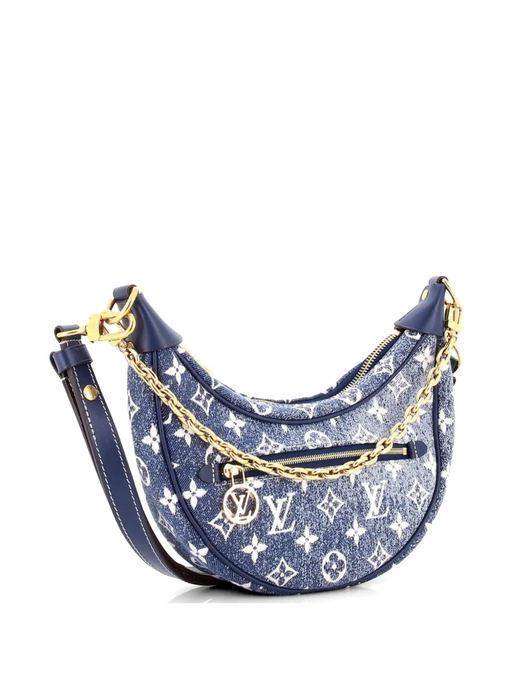 Loop Handbag Monogram Jacquard Denim Hobo Bag