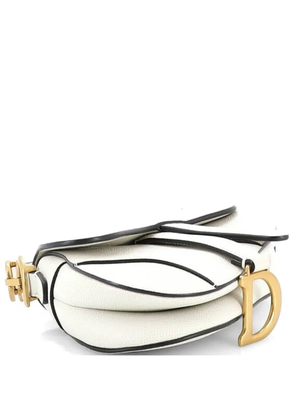 Christian Dior Pre-Owned Saddle Handbag Leather Mini shoulder bag - Bianco