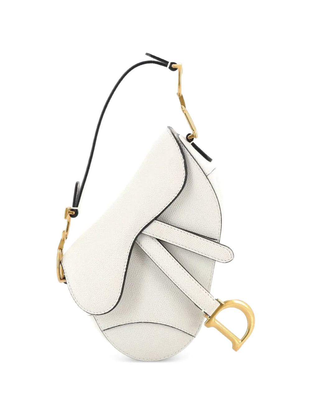 Christian Dior Pre-Owned Saddle Handbag Leather Mini shoulder bag - Bianco