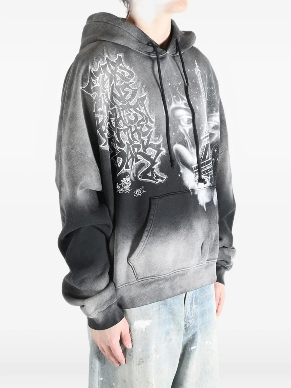 HELLSTAR "I Heart Paris" hoodie met print Grijs