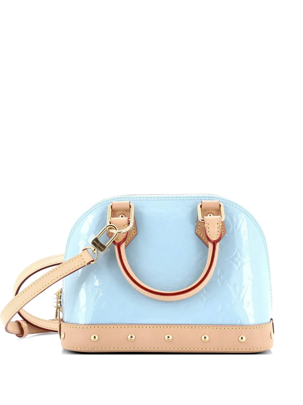 Louis Vuitton Pre-Owned Alma Charm Chain Handbag Monogram Vernis BB satchel - Blau