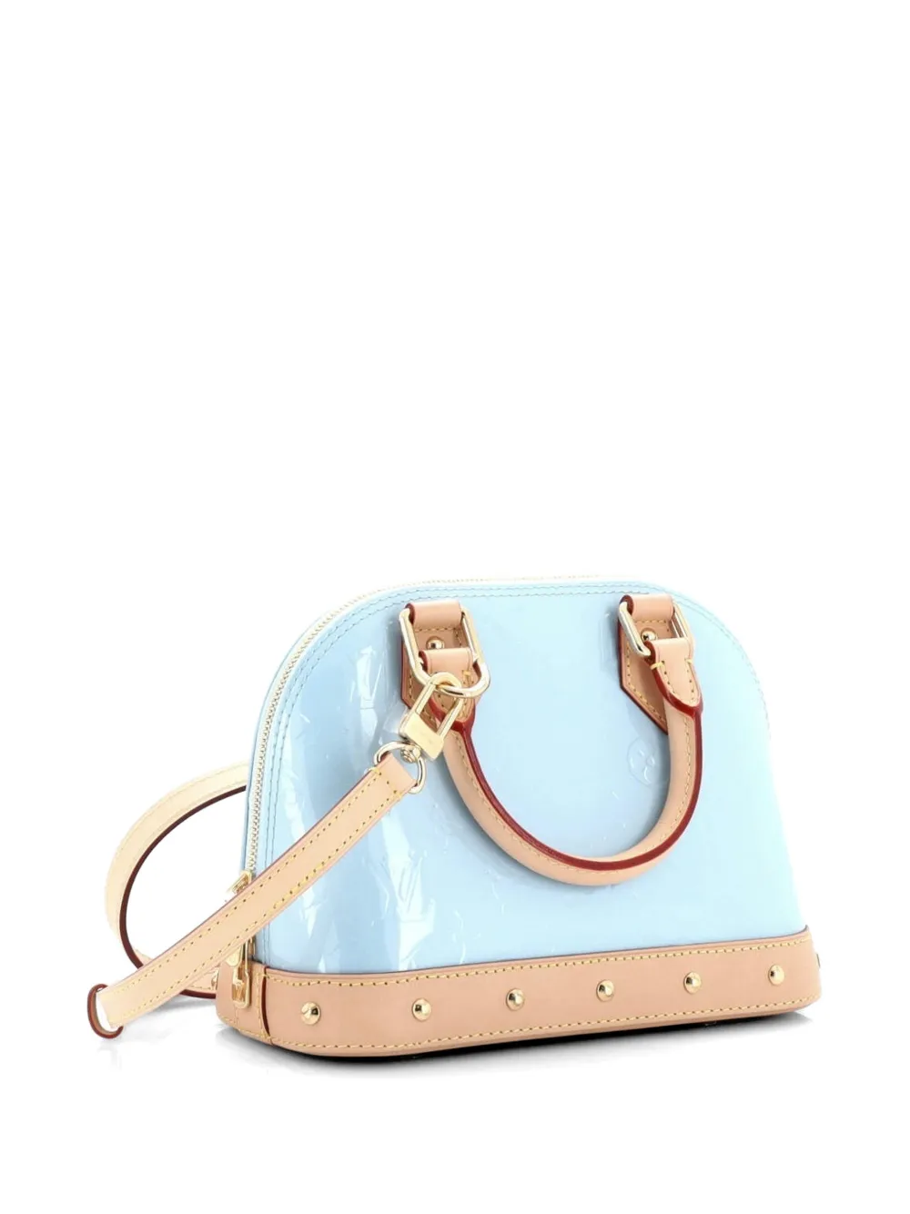 Alma Charm Chain Handbag Monogram Vernis Bb Satchel