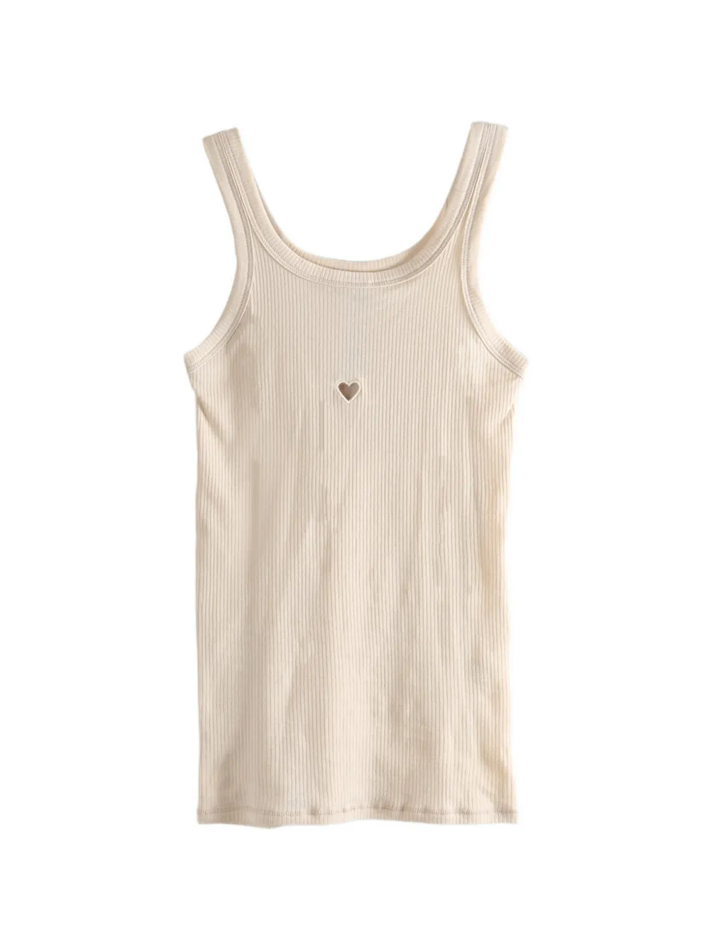 Baserange heart-detail ribbed tank top - Toni neutri