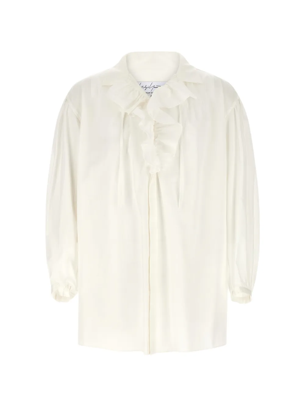 Yohji Yamamoto Frilled Gather cotton shirt - White