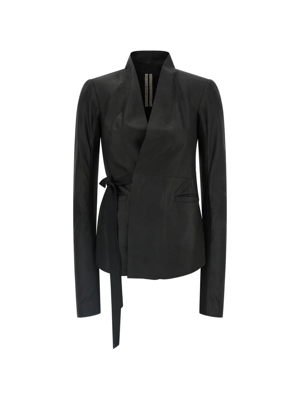 Rick Owens Hollywood V-neck leather jacket - Nero