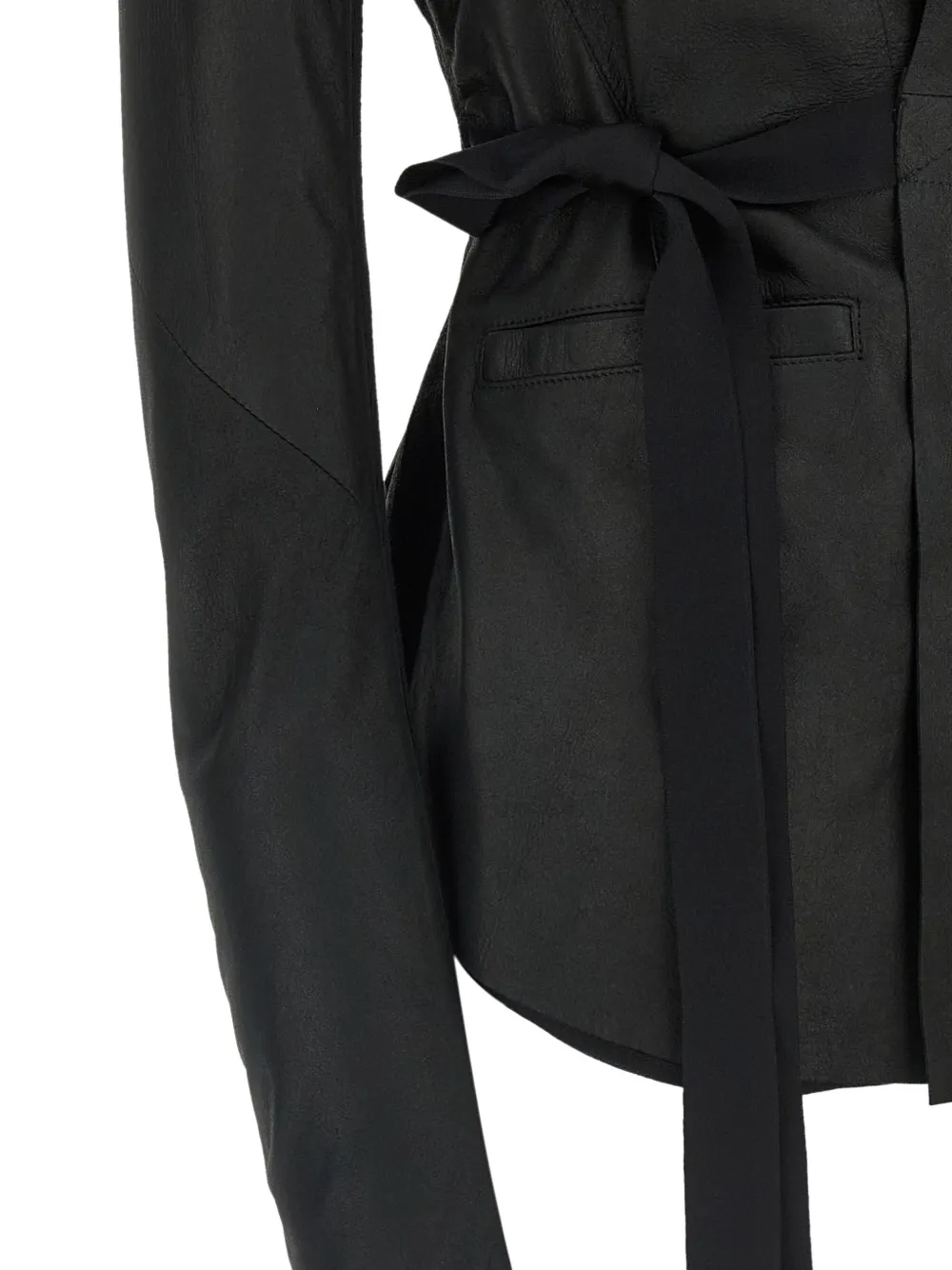 Rick Owens Hollywood leren jack met V-hals Zwart