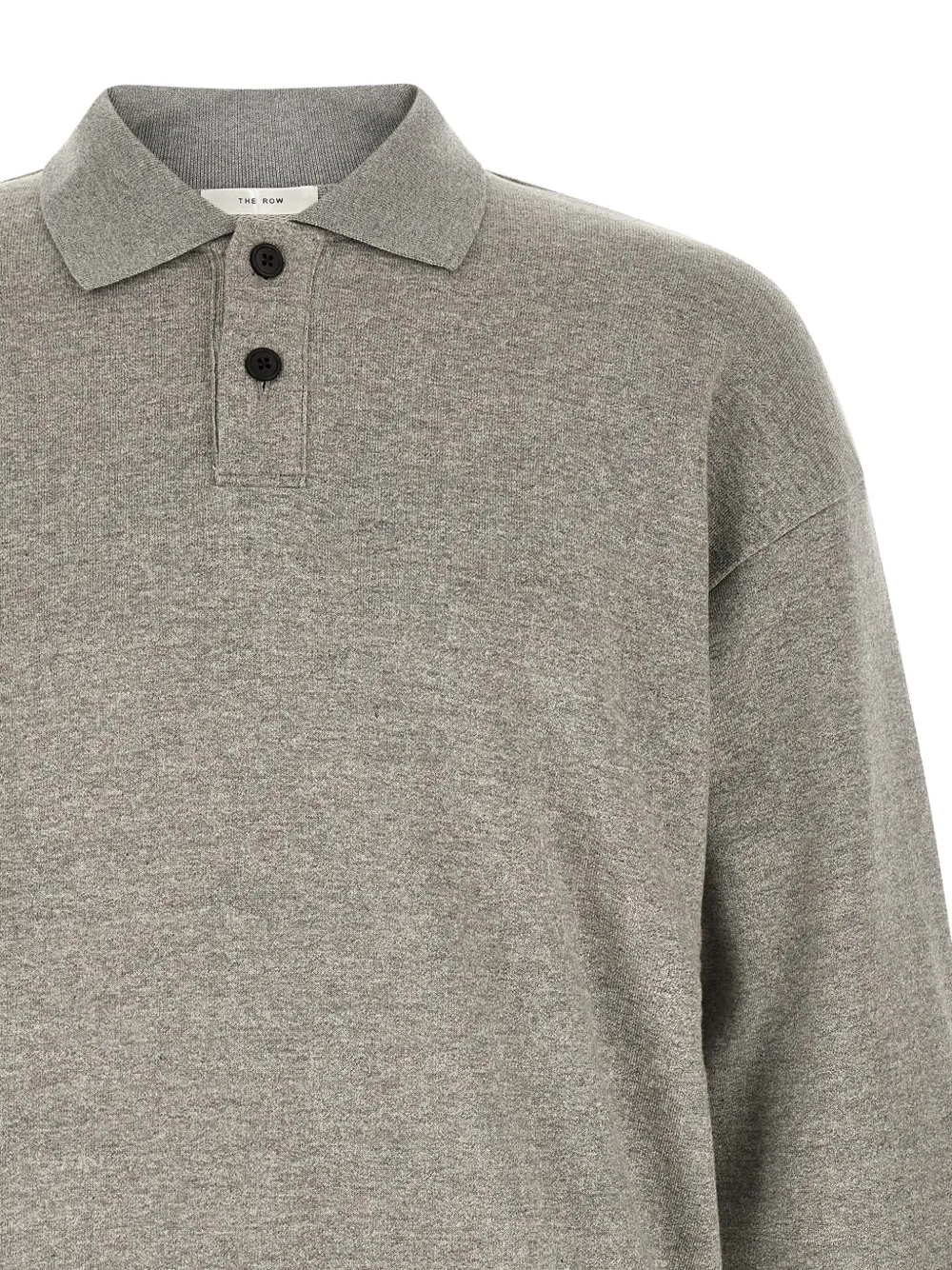  The Row Ry Buttoned French-terry Polo Shirt - Grey 