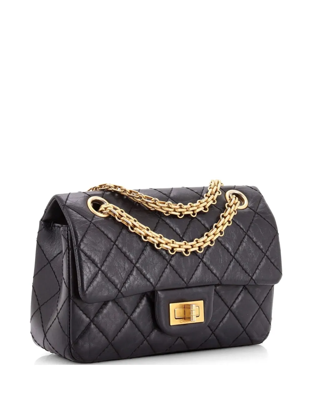 CHANEL Pre-Owned Reissue 2.55 Flap Bag Quilted Aged Calfskin 224 crossbody bag - Nero