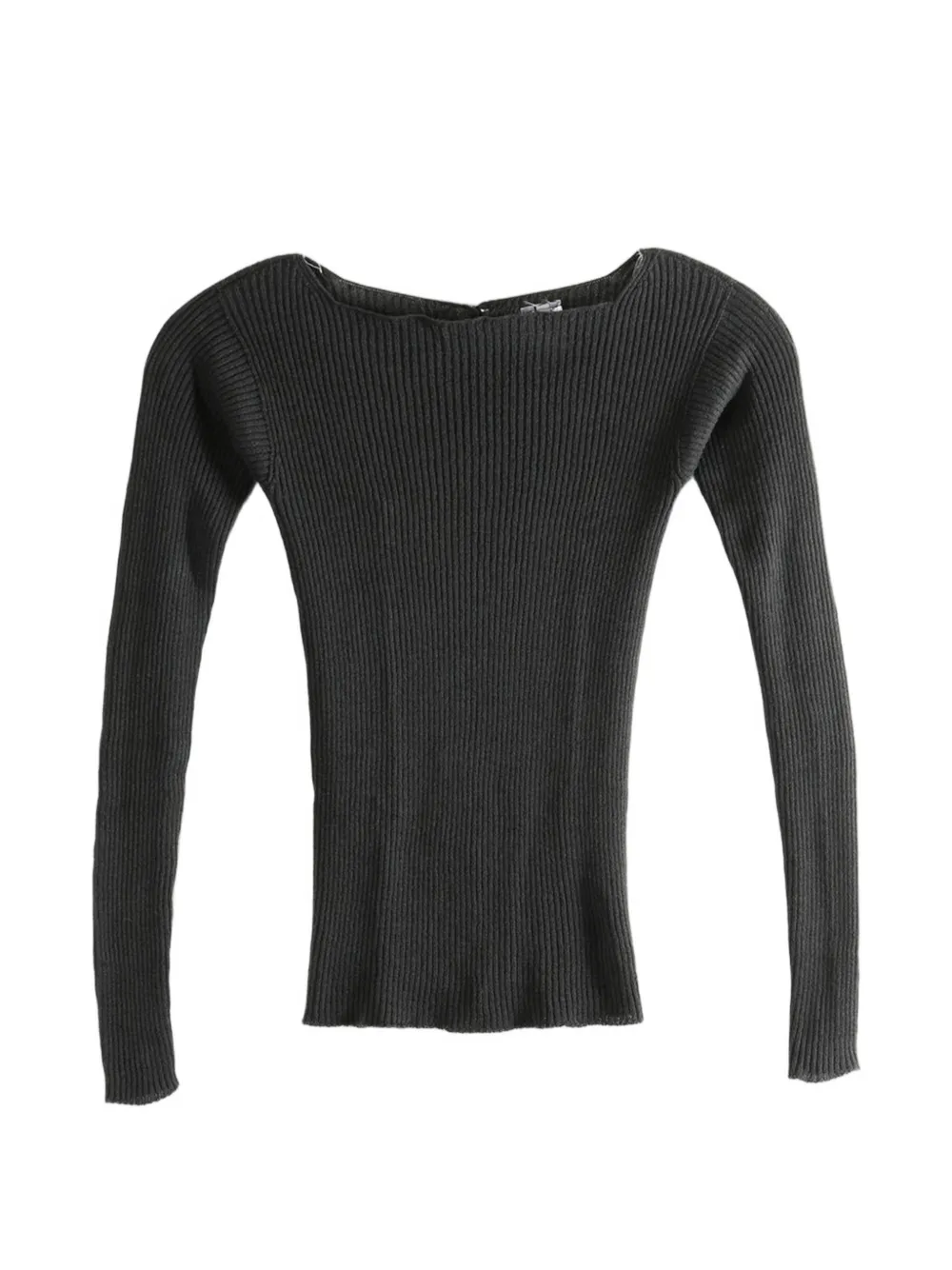 Baserange ribbed buttoned sweater - Nero