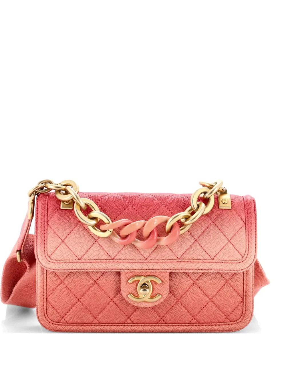 CHANEL Pre-Owned Sunset On The Sea Flap Bag Quilted Caviar Small shoulder bag - Rosa