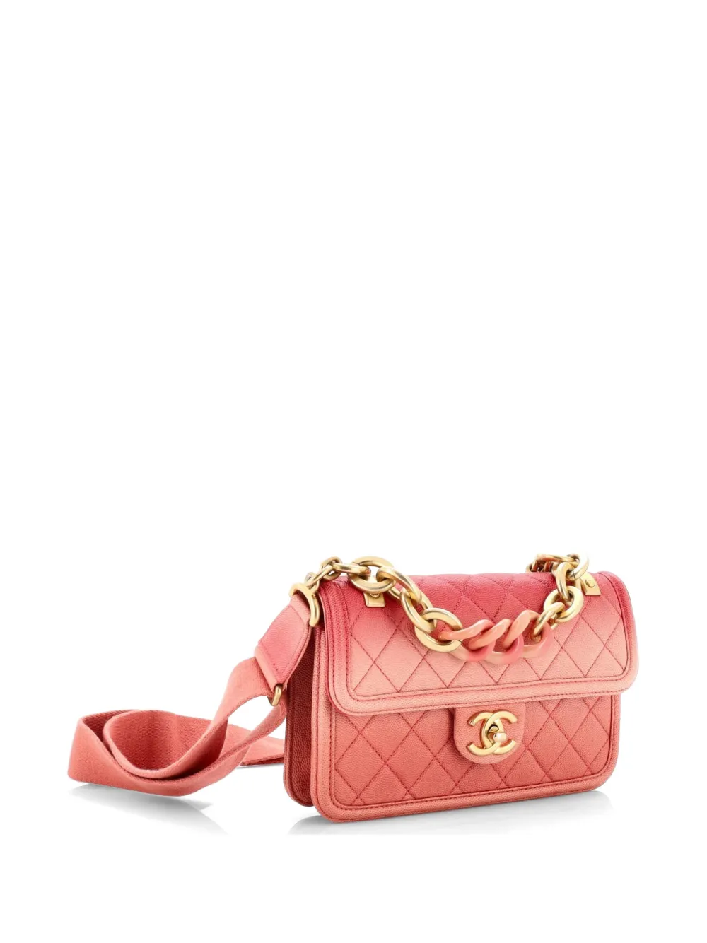 Sunset On The Sea Flap Bag Quilted Caviar Small Shoulder Bag