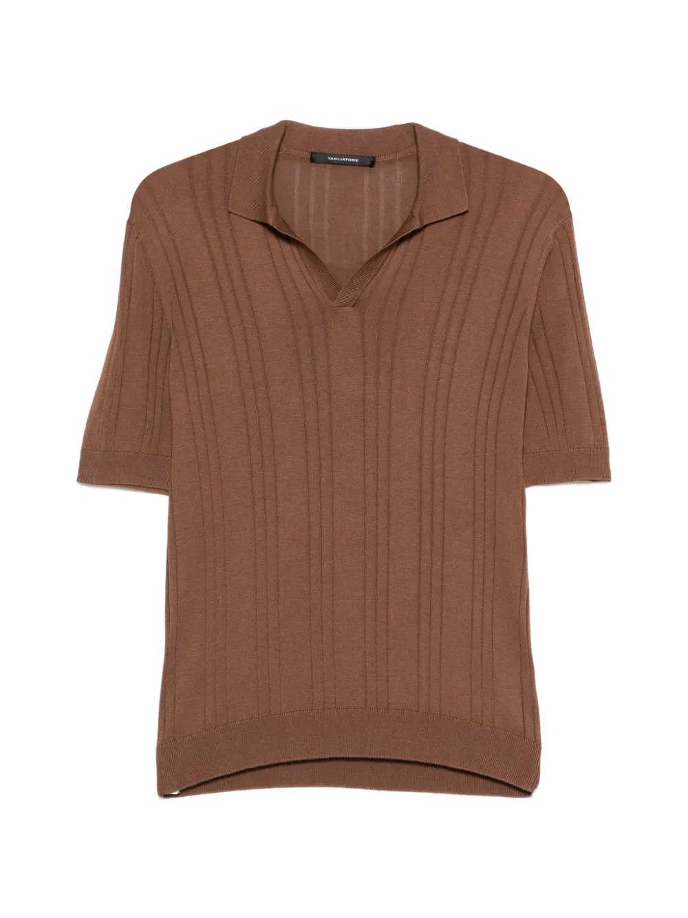 Tagliatore ribbed V-neck T-shirt - Marrone