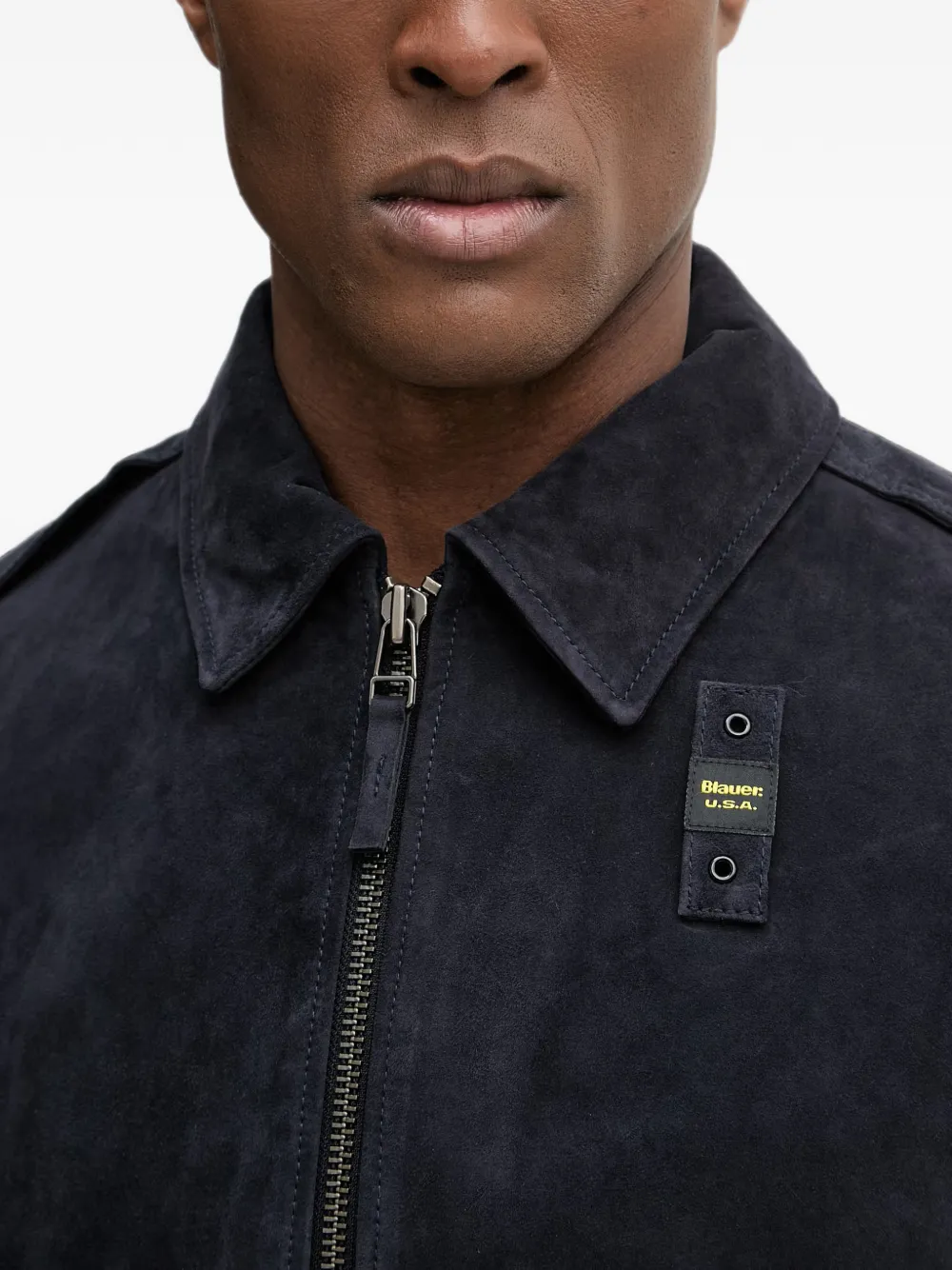 Blauer Allen zip-fastening collared jacket Blauw